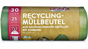 CleanPac Recycling-Müllbeutel mit Zugband 25x30L
