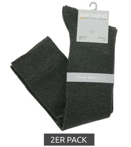 2er Pack camano Alltags-Socken Knie-Strümpfe aus Baumwolle 4601 Anthrazit