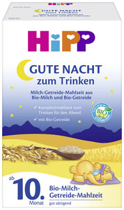 Hipp Bio Gute-Nacht! Milch-Getreide-Mahlzeit ab 10. Monat 2x 250G