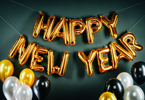Folienballon-Schriftzug „Happy New Year“