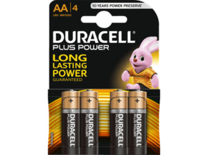 DURACELL Plus Power AA Mignon Batterie, Alkaline, 1.5 Volt 4 Stück