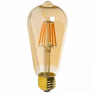 Retro-LED-BirneE27-8W (entspricht 80W) 1000LM / 2400K,ST64 Dekorative Retro-Glühbirne für Restaurant | Dimmbare altmodische Glühbirne