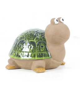 Dehner Keramik-Schildkröte, grün, ca. H19 cm