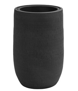 Dehner Keramik-Vase Alex, rund, dunkelgrau