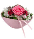 Bild 1 von Dehner Keramik-Jardiniere mit Longlife-Rose, rosa, ca. B17/H12/T8 cm