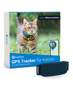 tractive® Katzen-GPS Tracker, blau, ca. B2,9/T7,2 cm