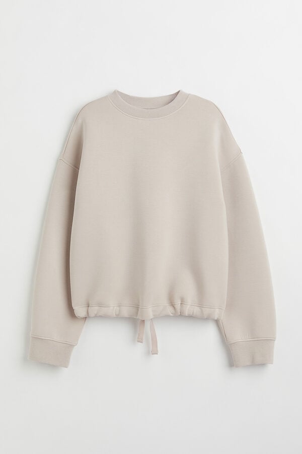 Bild 1 von H&M Sweatshirt aus Scuba-Material Helles Greige, Sweatshirts in Größe L. Farbe: Light greige