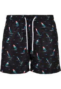 Urban Classics Herren Pattern Swim Shorts, Badeshorts in Größe XL. Farbe: Surf aop