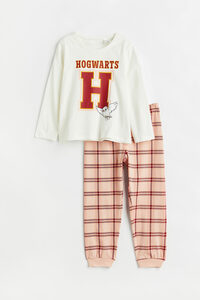 H&M Bedruckter Baumwollpyjama Naturweiß/Harry Potter, Pyjamas in Größe 92. Farbe: Natural white/harry potter