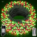 Bild 1 von Ollny Lichterkette Weihnachtsbaum 40M 400LEDs Lichterkette Außen 8 Modi Timer Wasserdicht-Rot und Grün Weihnachten Lichterkette mit Stecker für Außen und Innen