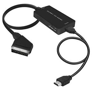 uhddadi Scart auf HDMI Konverter, Scart auf HDMI Adapter Video Audio Wandler HD 1080P mit HDMI Kabel, für HDTV STB VHS Xbox PS3 Sky DVD Blu-ray usw