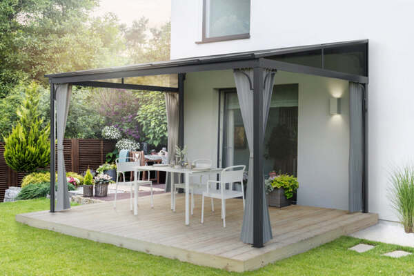 Bild 2 von LECO - Terrassenüberdachung Melanie - ca. 400 x 300 x 266 cm, Anthrazit