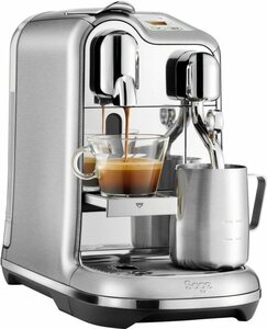 Nespresso Kapselmaschine Creatista Pro SNE900 von Sage, Gebürstetes Edelstahl, inkl. Willkommenspaket mit 14 Kapseln, inkl. Edelstahl-Milchkanne