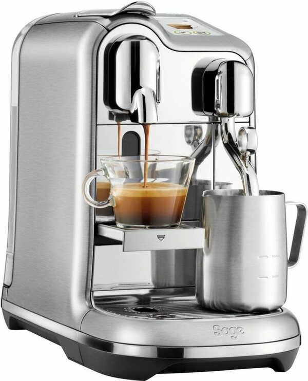 Bild 1 von Nespresso Kapselmaschine Creatista Pro SNE900 von Sage, Gebürstetes Edelstahl, inkl. Willkommenspaket mit 14 Kapseln, inkl. Edelstahl-Milchkanne