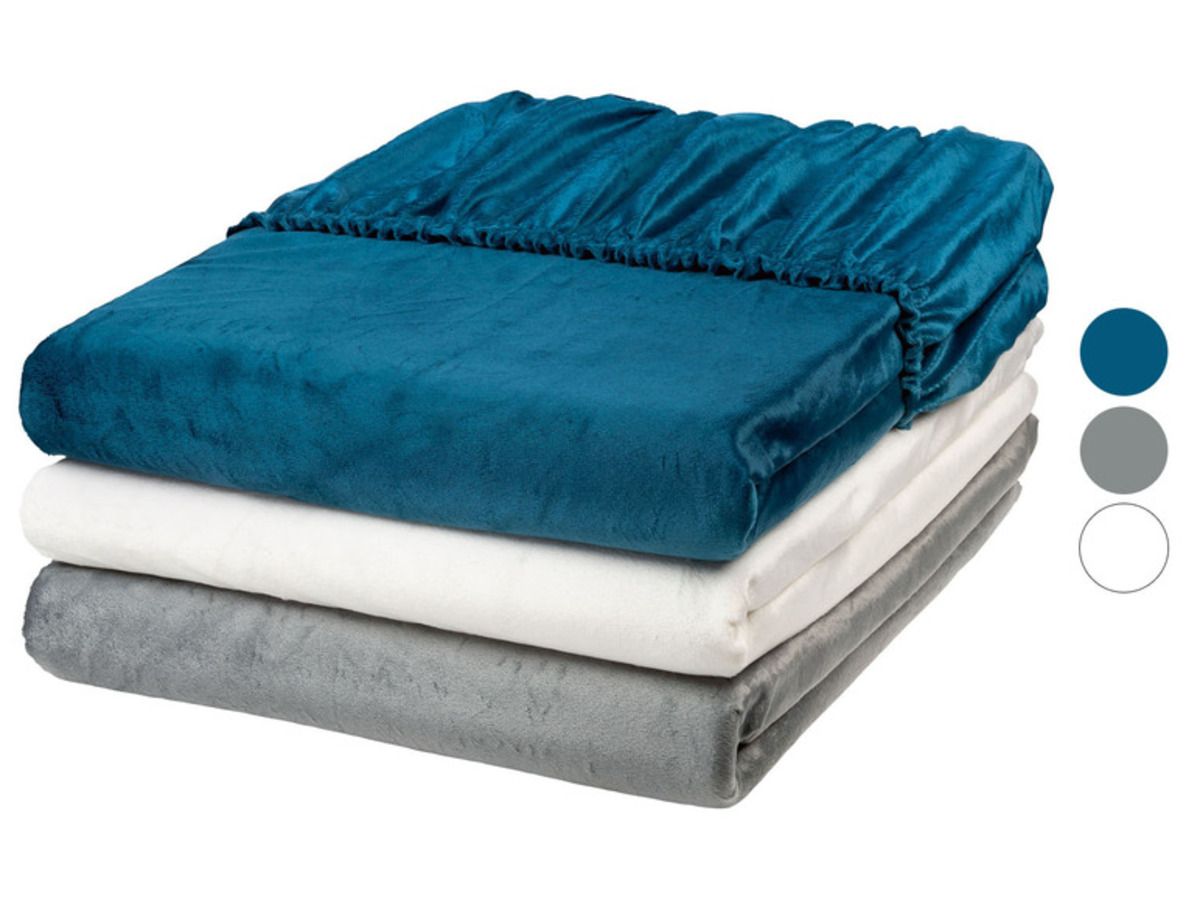 Bild 1 von LIVARNO home Plüsch Spannbettlaken, 90-100 x 200 cm