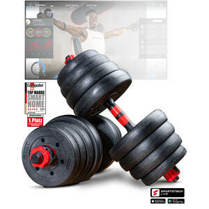 Sportstech 2in1 innovatives Hantel Set AH150, Kurzhanteln &amp; Langhanteln im 20kg, 30kg, 40kg Set