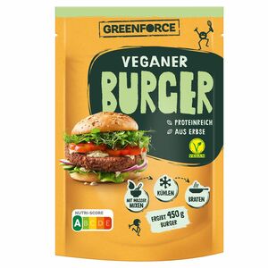 GREENFORCE Veganer Burger, vegane Frikadellen oder veganes Hack 150 g