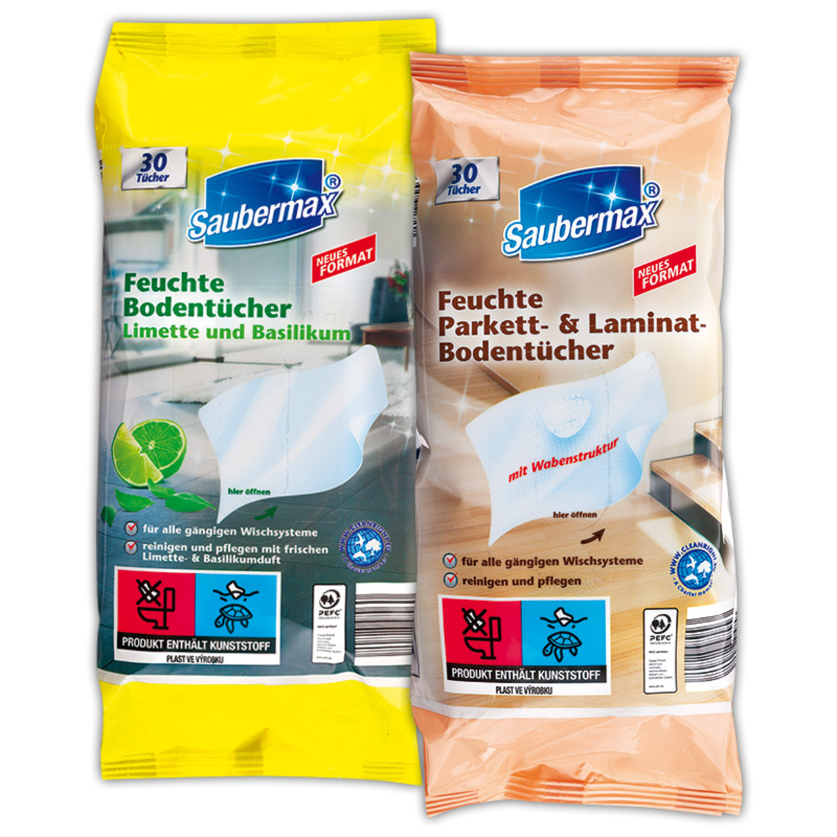 Bild 1 von Saubermax/Lifeform Feuchte Boden-/ Reinigungstücher