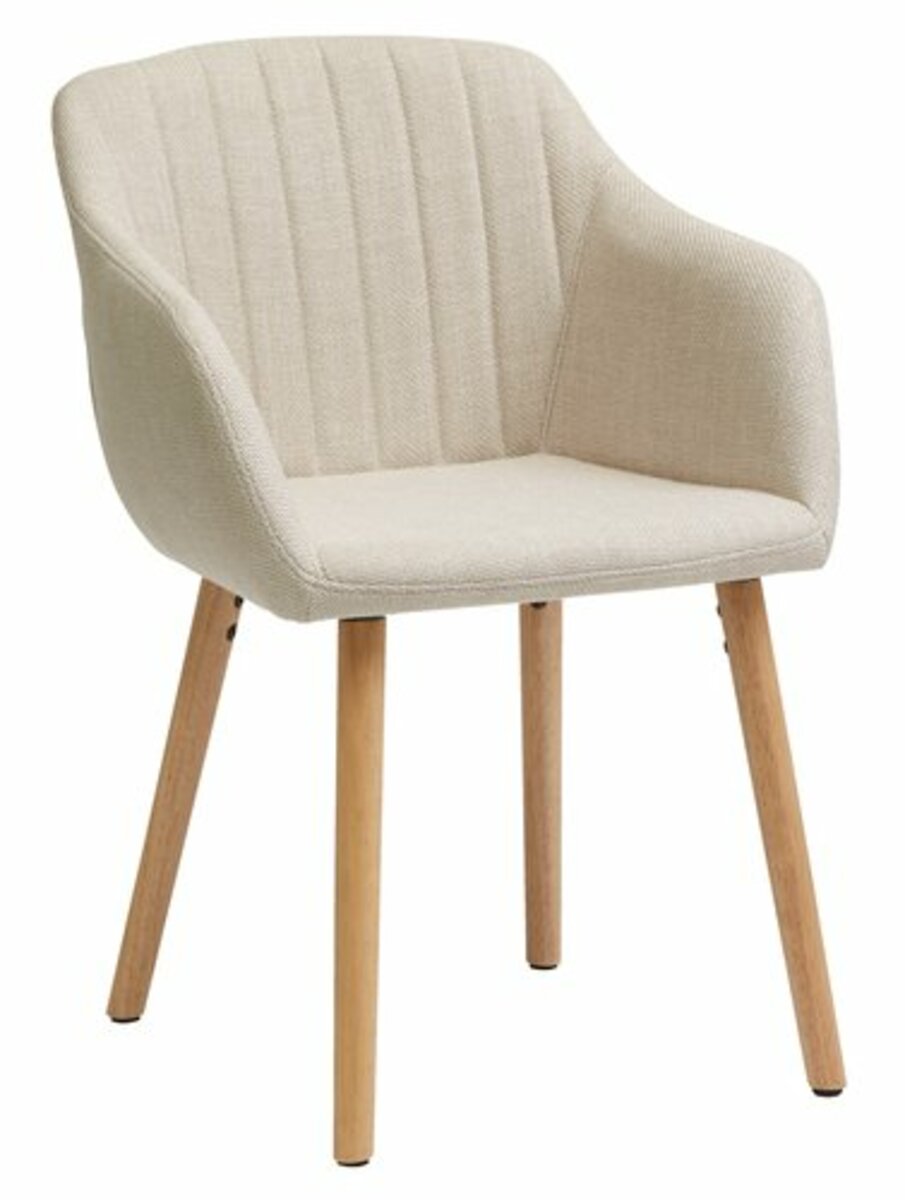 Bild 1 von Esszimmerstuhl ADSLEV Stoff beige/eichefarben