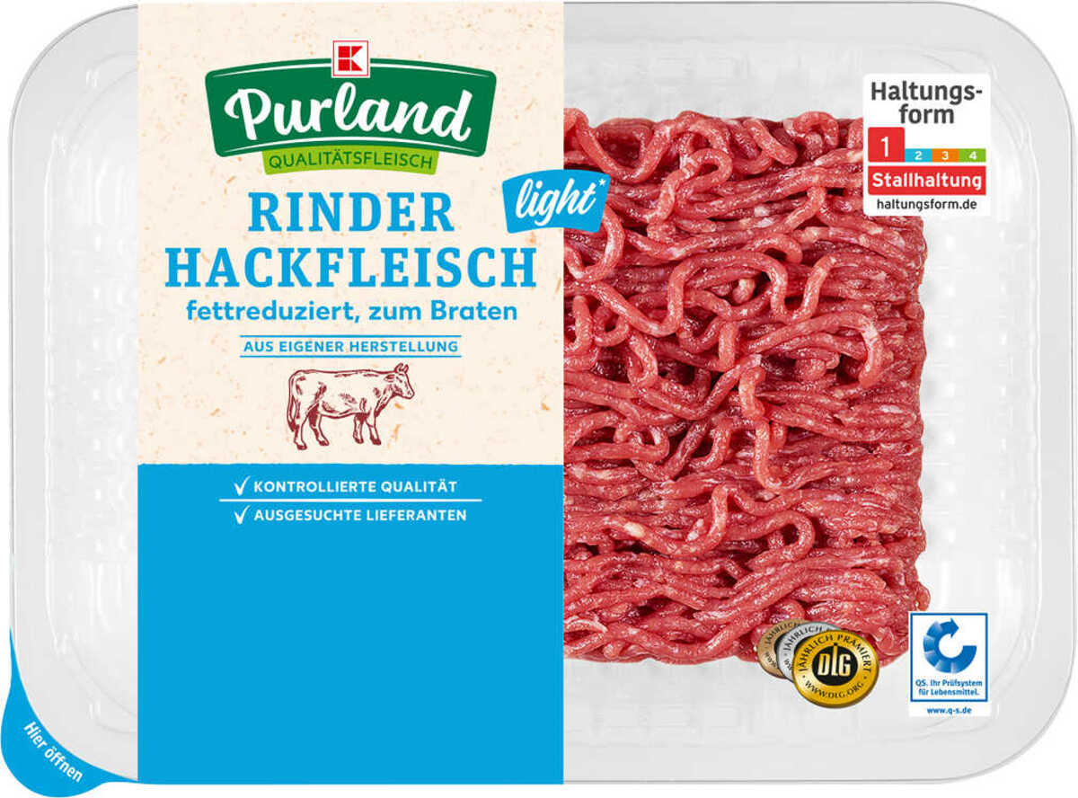 Bild 1 von K-PURLAND Rinder-Hackfleisch fettreduziert