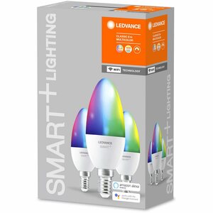 Ledvance Smart+ WiFi LED-Lampe Kerzenform E14/5W 470lm Farbwechsel 3er-Pack