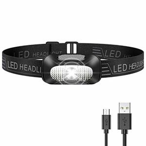 NREDXOON Stirnlampe LED Wiederaufladbar Superleicht kopflampe stirnlampen aufladbar Mit Warnlicht 5 Modi Wasserdicht USB stirnleuchte Perfekt zum Camping Angeln Laufen Joggen Wandern Radfahren