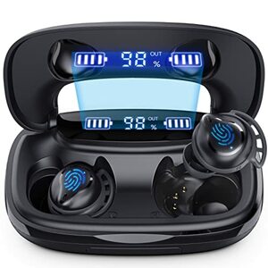 Bluetooth Kopfhörer In Ear, Lankey Pro Kopfhörer Kabellos, 130 Std Spielzeit, Deep Bass, Bluetooth 5.1 Mit Mikrofon, IPX8 Wasserdicht, LED Digitalanzeige, USB-C Schnellladung, Earbuds für Sport