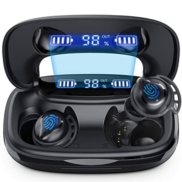 Bild 1 von Bluetooth Kopfhörer In Ear, Lankey Pro Kopfhörer Kabellos, 130 Std Spielzeit, Deep Bass, Bluetooth 5.1 Mit Mikrofon, IPX8 Wasserdicht, LED Digitalanzeige, USB-C Schnellladung, Earbuds für Sport