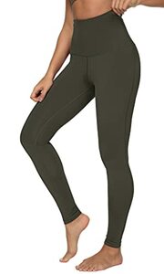 QUEENIEKE Yoga Hosen Damen-hohe Taillen Yoga Leggings mit Tasche Trainings Strumpfhosen für Laufen Fitness(Dunkelgrün, S)