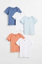 Bild 1 von H&M 5er-Pack Baumwoll-T-Shirts Blau/Orange/Weiß, T-Shirts & Tops in Größe 92. Farbe: Blue/orange/white