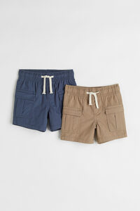 H&M Dunkelblau/Dunkelbeige, Shorts in Größe 86. Farbe: Dark blue/dark beige