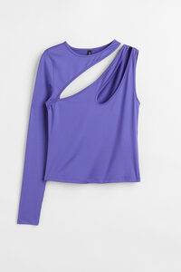 H&M One-Shoulder-Shirt mit Cut-out Lila, Tops in Größe S. Farbe: Purple