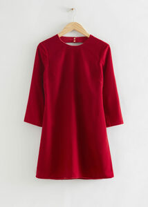 & Other Stories Rückenfreies Partykleid aus Samt Rot, Alltagskleider in Größe 36. Farbe: Red