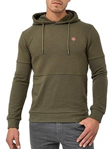 Indicode Herren Franz Sweatshirt mit Kapuze | Hoodie Kapuzenpullover für Männer Army XL
