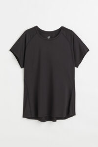 H&M+ Sportshirt mit Kurzarm Schwarz, Sport – T-Shirts in Größe L. Farbe: Black