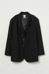 H&M Oversize-Blazer aus Lyocell Schwarz, Blazers in Größe M. Farbe: Black