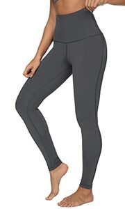 QUEENIEKE Yoga Hosen Damen-hohe Taillen Yoga Leggings mit Tasche Trainings Strumpfhosen für Laufen Fitness(Meteorit Grau, XL)