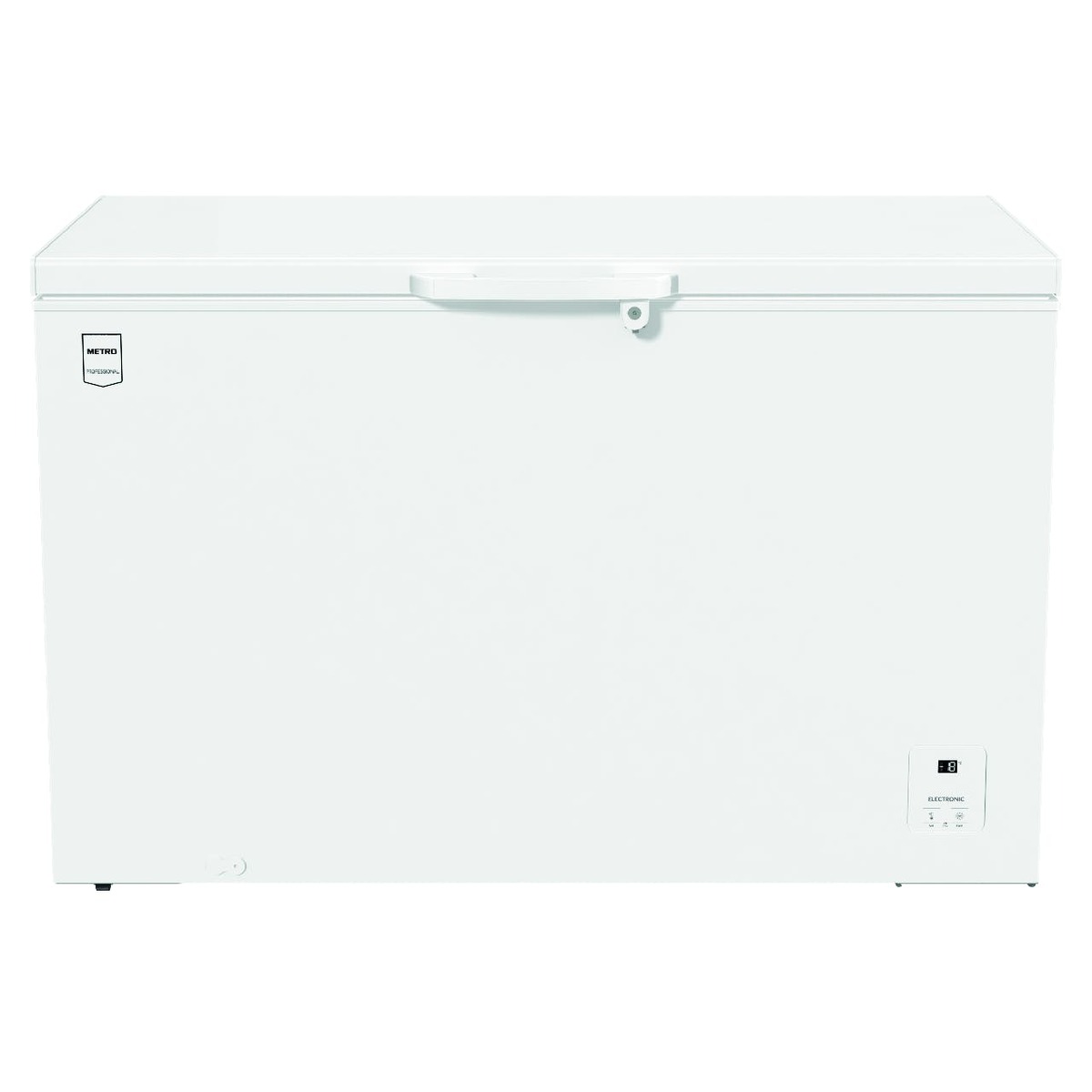 Bild 1 von METRO Professional Gefriertruhe GHF1384, Stahl, 130x74x85 cm, 384 L, 75 W, 2 Körben, LED-Beleuchtung, 4 Rollen, mit Schloss, weiß