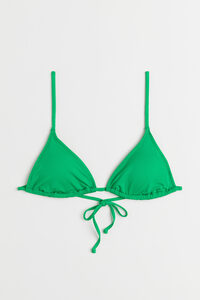 H&M Wattiertes Triangel-Bikinitop Grün, Bikini-Oberteil in Größe 40. Farbe: Green