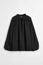 Bild 1 von H&M Bluse mit Bindedetail Schwarz, Blusen in Größe L. Farbe: Black