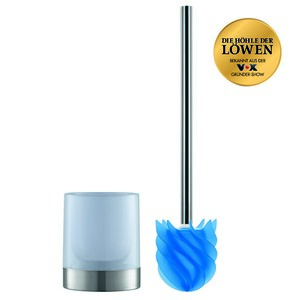 LOOMAID WC-Bürste Silikonkopf Edelstahl / Blau mit Ständer
