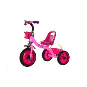Kikkaboo Kinder Dreirad Kimi Klingel EVA-Reifen Schutzblech ergonomischer Sitz rosa