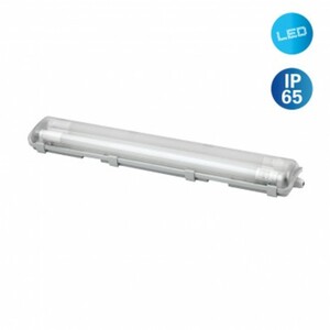 Light & More LED Feuchtraumleuchte Pipe 2-flammig 120 cm 18 W, G13, 1800 lm, IP 65, weiß