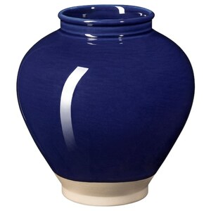 FÖSSTA  Vase, blau/glasiert