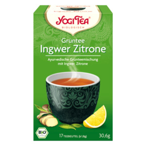 Yogi Tea Bio Grüntee Ingwer Zitrone 30,6g, 17 Beutel