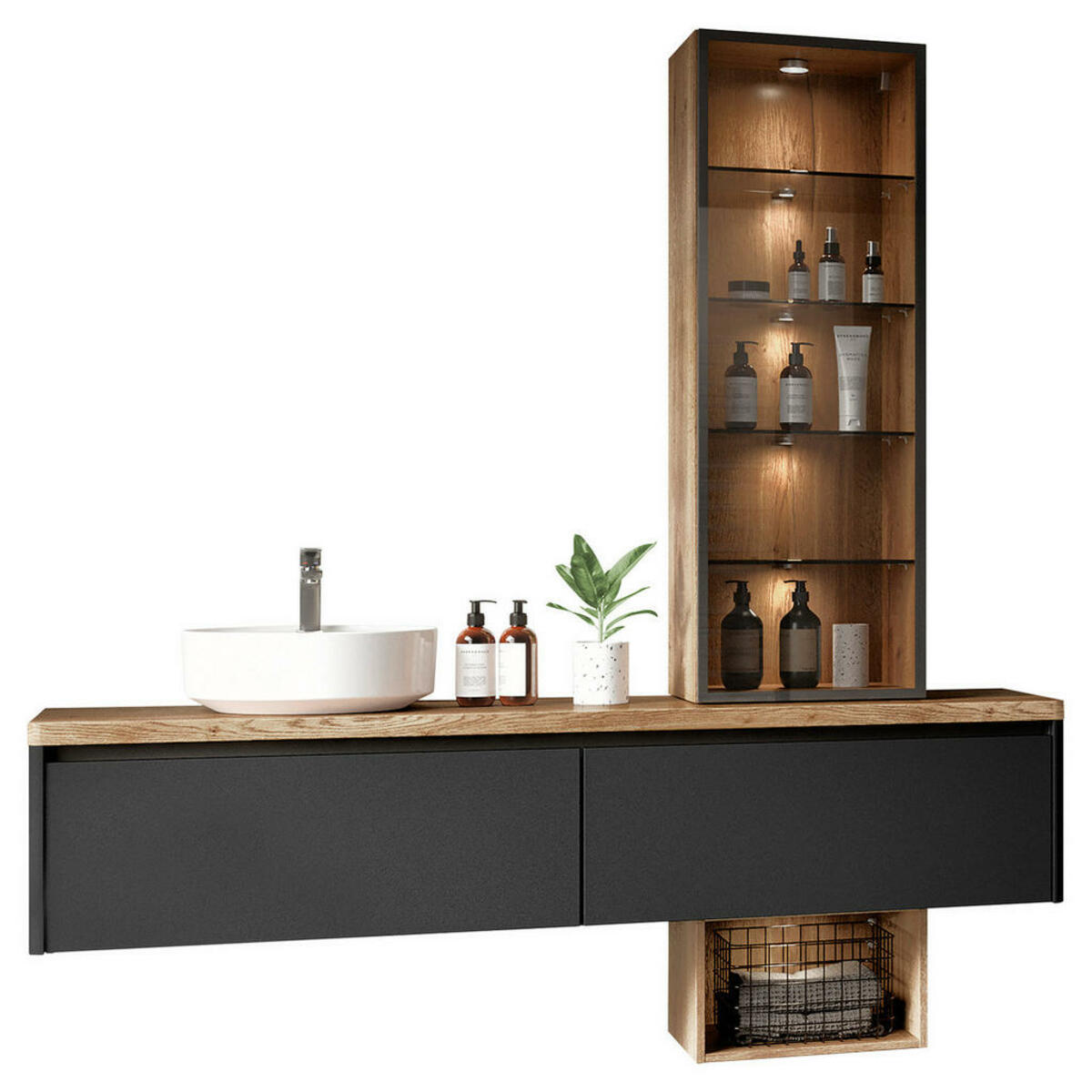 Bild 1 von Celina Home WASCHTISCHKOMBI Schwarz Eiche