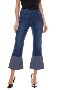 ARIZONA Jeans originelle Damen Hose mit breiten Turn-Ups Blau