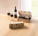 Bild 1 von HomeLiving Holz-Truhe "Rustikal", für 2 Flaschen praktisch Deko Getränk Wein Party Garten