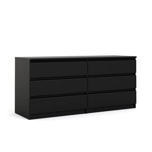 Nada Kommode 6 Schubladen matt schwarz Sideboard Board Schrank Wohnzimmer Möbel