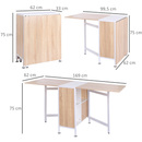 Bild 3 von HOMCOM Klapptisch Esstisch Beistelltische Ablagefläche für Wohnzimmer Küche Eiche Holz Metallrahmen